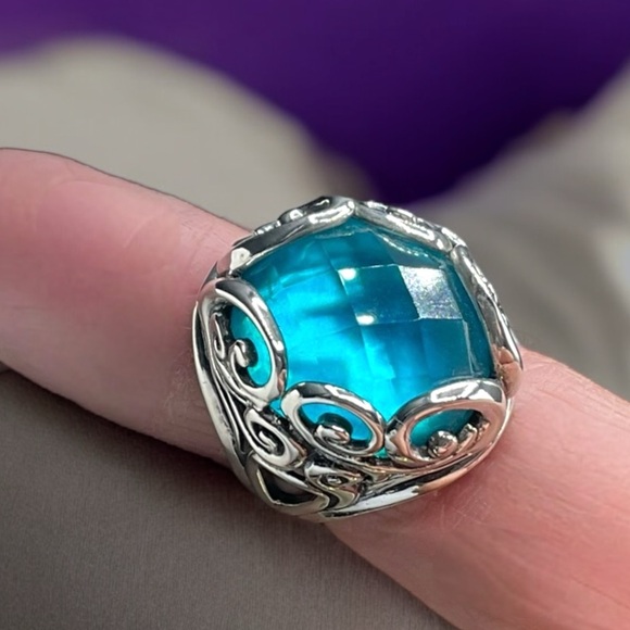 🌺Carolyn Pollack Sterling & Blue Quartz Ring - Picture 2 of 14
